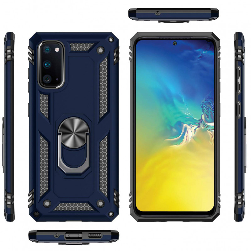 Фото Ударостійкий чохол Serge Ring for Magnet на Samsung Galaxy S20 (Темно синій) на vchehle.ua