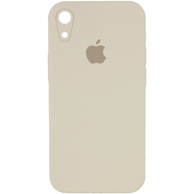 Чохол Silicone Case Square Full Camera Protective (AA) на Apple iPhone XR (6.1") (Бежевий / Antigue White)
