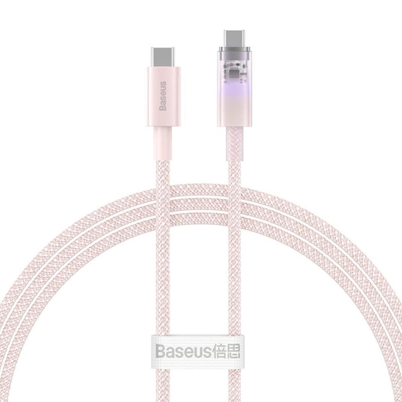 Уценка Дата кабель Baseus Explorer Type-C to Type-C 100W with Smart Temperature Control (1m) (P1031) (Вскрытая упаковка / Baby Pink)