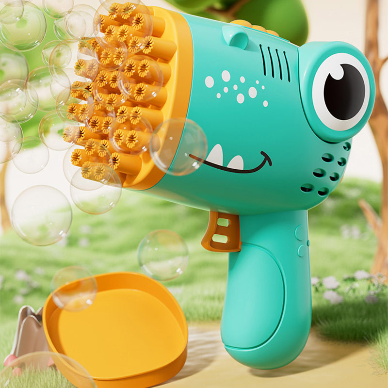 Фото Пистолет для мыльных пузырей Dinosaur Bubble Gun с насадкой на 40 отверстий 50ml (Green) на vchehle.ua