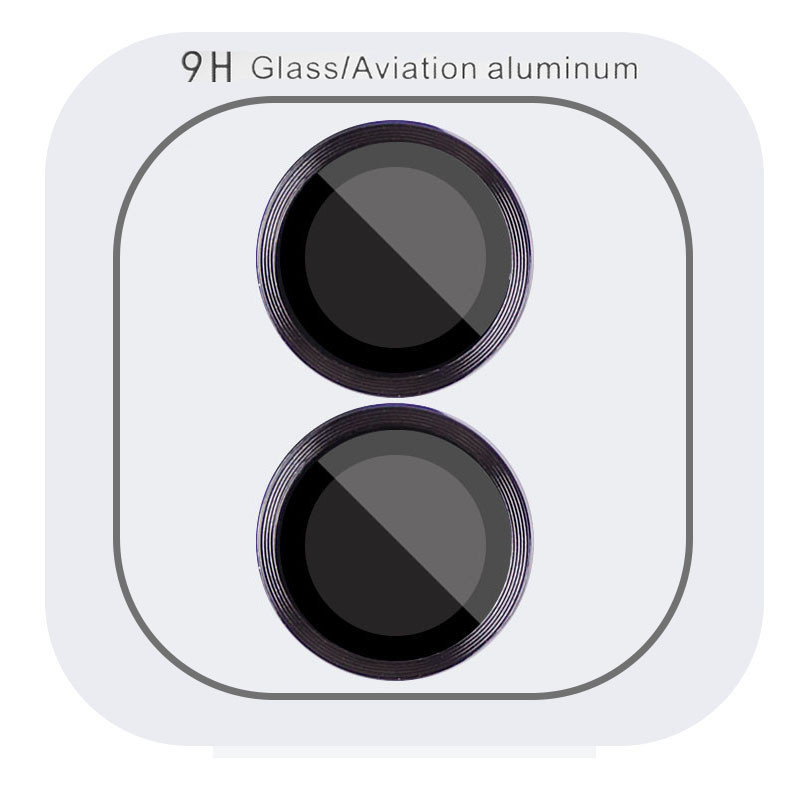 Защитное стекло Metal Classic на камеру (в упак.) для Apple iPhone 16 (6.1") / 16 Plus (6.7") (Черный / Black)