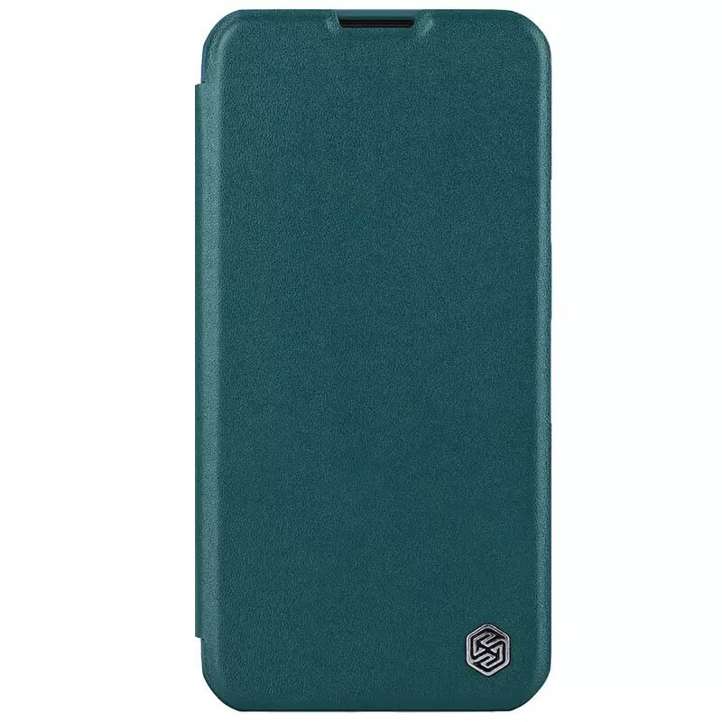 Кожаный чехол (книжка) Nillkin Qin Pro Plain Camshield для Apple iPhone 15 (6.1") (Зеленый) в магазине vchehle.ua