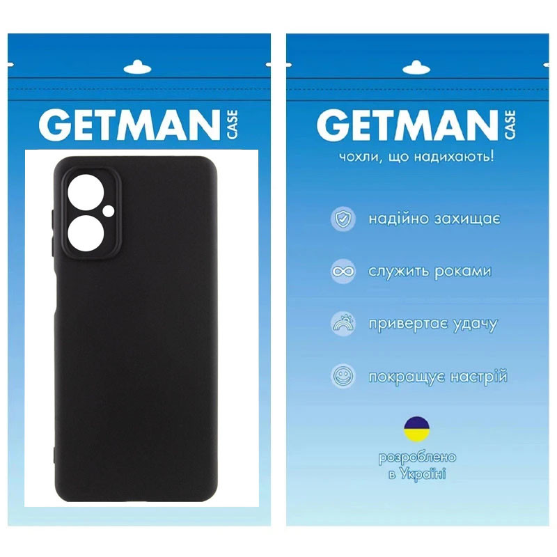 Чехол TPU GETMAN Liquid Silk Full Camera для Motorola Moto G14 (Черный / Black) в магазине vchehle.ua