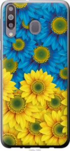 Чехол Жёлто-голубые цветы для Samsung Galaxy M30