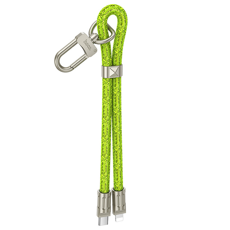 Дата кабель-шнурок Hoco GH5 Elegant Type-C to Lightning (0.21m) (Fluorescent Green)