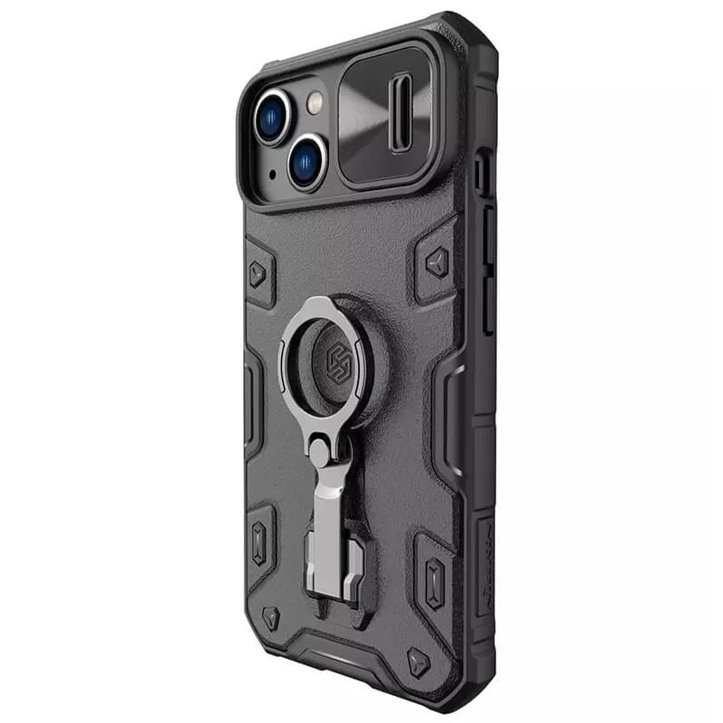 TPU+PC чехол Nillkin Metal CamShield Armor Pro no logo (со шторкой) для Apple iPhone 14 Plus (6.7") (Black) в магазине vchehle.ua