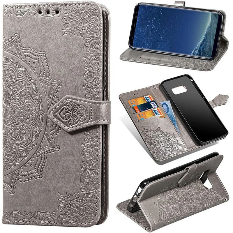 Кожаный чехол (книжка) Art Case с визитницей для Samsung G950 Galaxy S8 (Серый) в магазине vchehle.ua