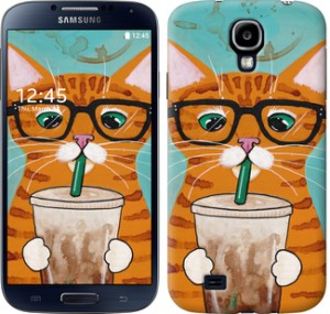 Чохол Зеленоокий кіт в окулярах на Samsung Galaxy S4 i9500