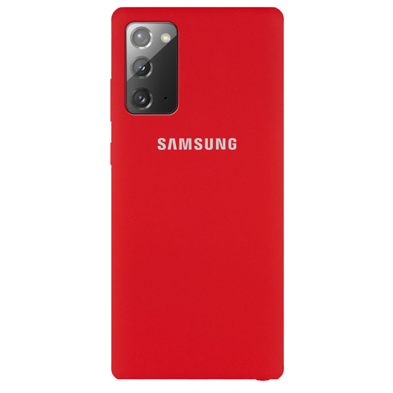 Чохол Silicone Cover Full Protective (AA) на Samsung Galaxy Note 20 (Червоний / Dark Red)
