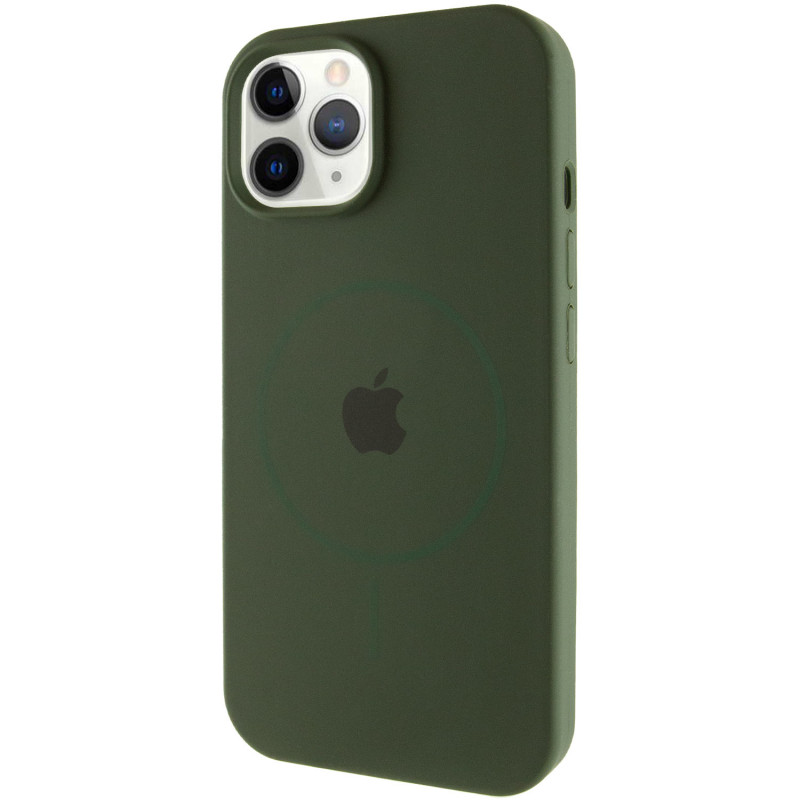 Чохол Silicone Case Full Protective (AA) with Magnetic Safe на Apple iPhone 12 Pro Max (6.7") (Зелений / Cyprus Green)