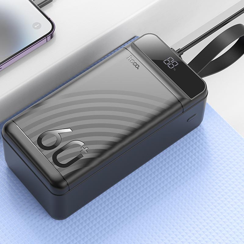 Купити Уцінка Портативний ЗП Power Bank Hoco J123C Element 22.5W+PD20W 60000 mAh (Розкрита упаковка / Black) на vchehle.ua