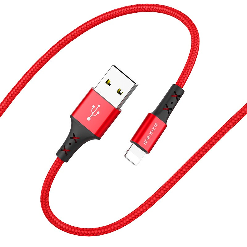 Фото Дата кабель Borofone BX20 Enjoy USB to Lightning (1m) (Червоний) на vchehle.ua