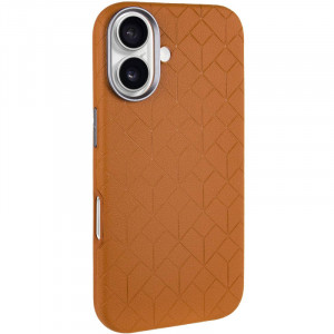 Кожаный чехол Carved with Magnetic Safe для Apple iPhone 16 (6.1")