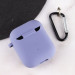 Силиконовый футляр с микрофиброй для наушников Airpods 1/2 (Серый / Lavender Gray) в магазине vchehle.ua