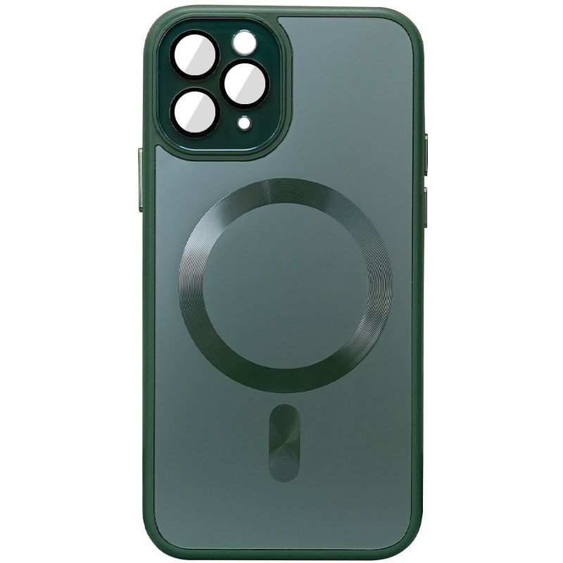 Чехол TPU+Glass Sapphire Midnight with Magnetic Safe для Apple iPhone 14 Pro (6.1") (Зеленый / Forest green)