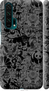 Чохол Чорно-сірий стікер бомбинг на Huawei Honor 20 Pro