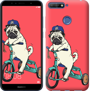 

Чехол Мопс на велосипеде для Huawei Y6 Prime 2018 671042