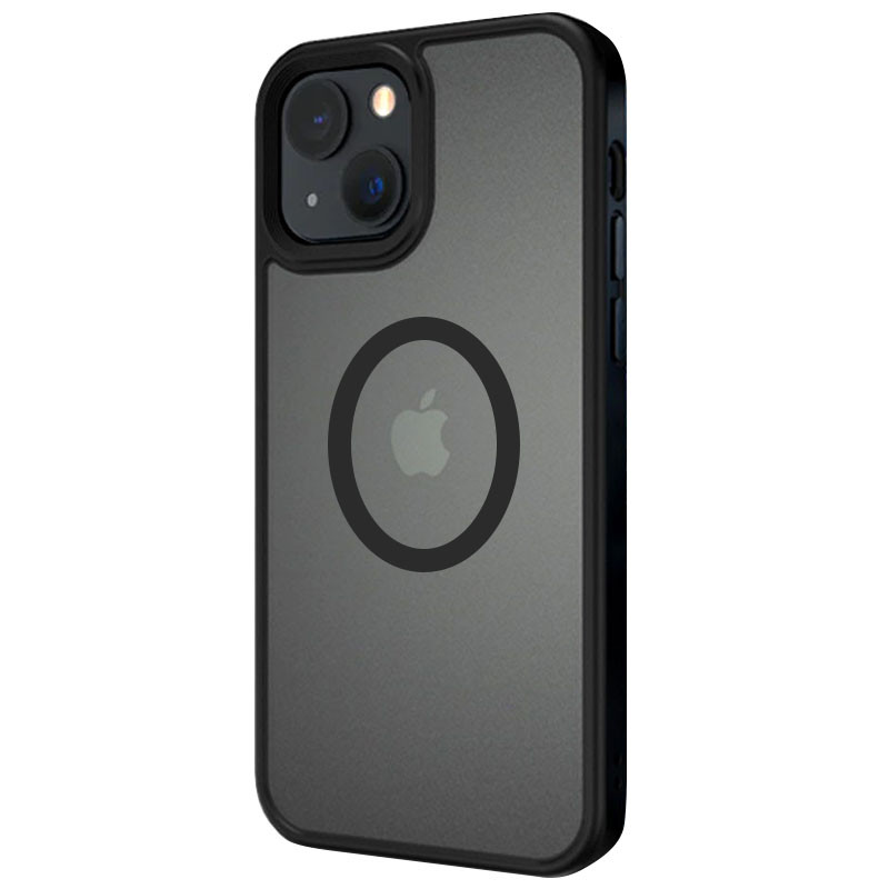 Фото TPU+PC чохол Metal Buttons with Magnetic Safe на Apple iPhone 13 (6.1") (Чорний) на vchehle.ua