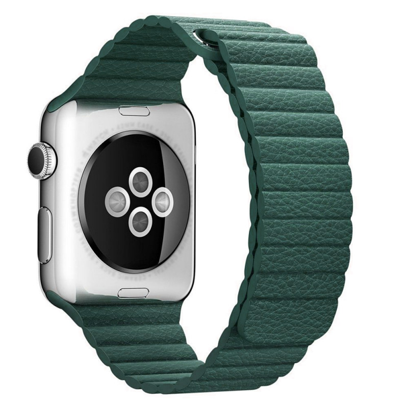 Ремінець Leather Loop Design для Apple watch 42mm / 44mm (Зелений / Forest green)