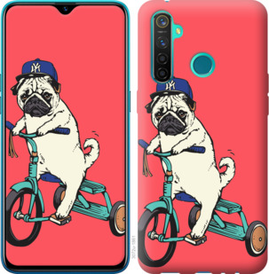 

Чехол Мопс на велосипеде для Realme 5 Pro 919732