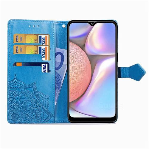 Кожаный чехол (книжка) Art Case с визитницей для Samsung Galaxy A10s (Синий) в магазине vchehle.ua