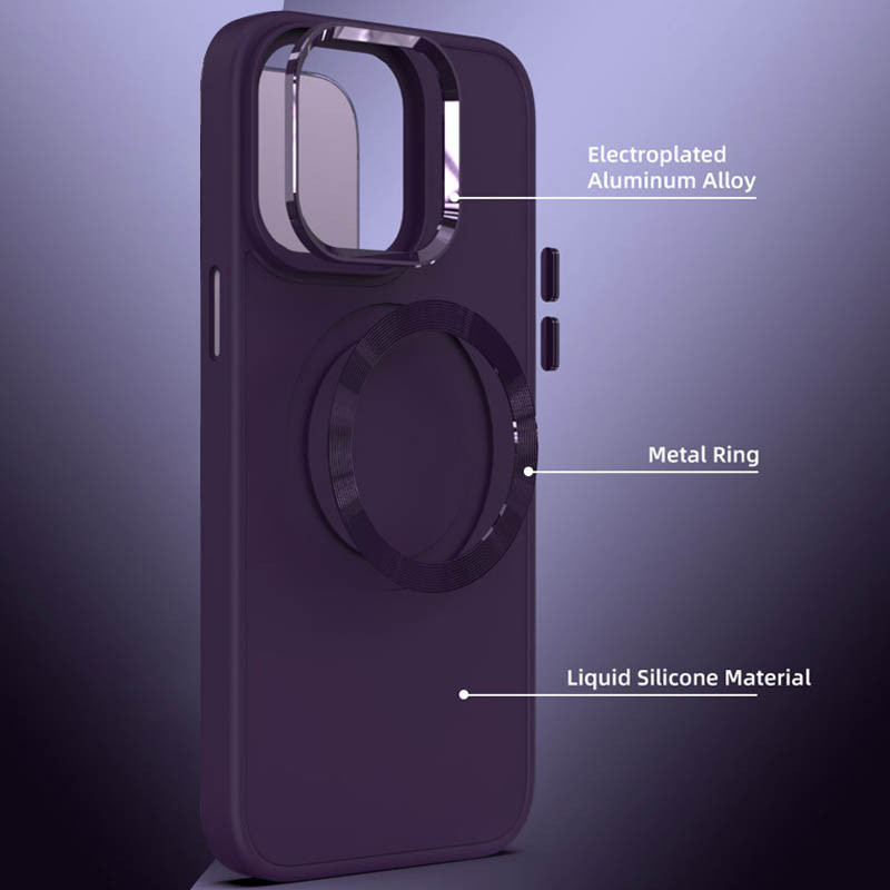 Фото TPU чохол Bonbon Metal Style with Magnetic safe на Apple iPhone 15 (6.1") (Фіолетовий / Dark Purple) на vchehle.ua