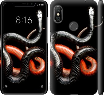 

Чохол Червоно-чорна змія на чорному тлі на Meizu Note 9 712204