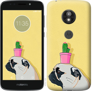

Чехол Мопс с кактусом для Motorola Moto E5 Play 795871