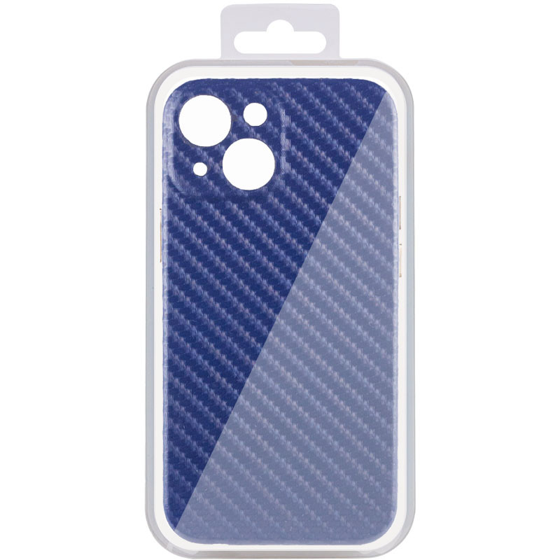 Купить Уценка Кожаный чехол Leather Case Carbon series для Apple iPhone 13 mini (5.4") (Дефект упаковки / Синий) на vchehle.ua