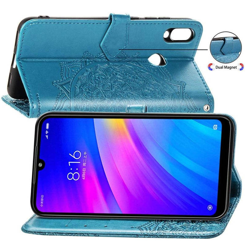 Фото Шкіряний чохол-книжка Art Case з візитницею на Xiaomi Redmi Note 7 / Note 7 Pro / Note 7s (Синій) в маназині vchehle.ua