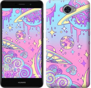 Чехол Розовая галактика для Huawei Y7 2017