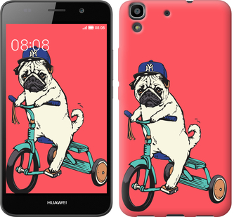 

Чохол Мопс на велосипеді на Huawei Y6 642853
