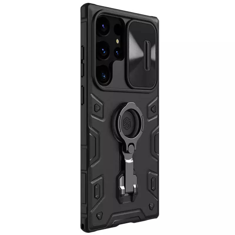 Фото TPU+PC чохол Nillkin CamShield Armor Pro no logo (шторка на камеру) на Samsung Galaxy S23 Ultra (Чорний) в маназині vchehle.ua