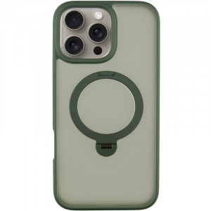 TPU+PC чохол Metal Buttons with Magnetic Safe Colorful HQ Ring для Apple iPhone 16 Pro (6.3")