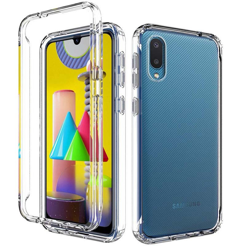 Чохол TPU + PC Full Body з захистом 360 на Samsung Galaxy A02 (Прозорий)