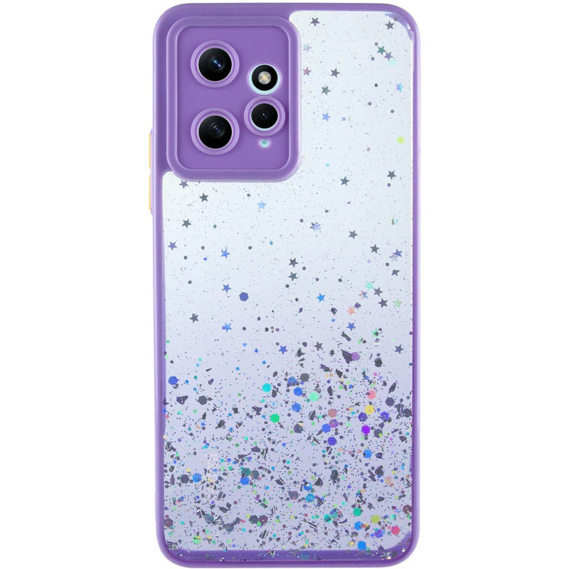 TPU чохол Spangle star із захистом камери на Xiaomi Redmi Note 12 4G (Бузковий)