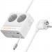 Удлинитель Hoco AC28 Descanso (PD45W/1C/3A/2xSocket) (2m) (White) в магазине vchehle.ua