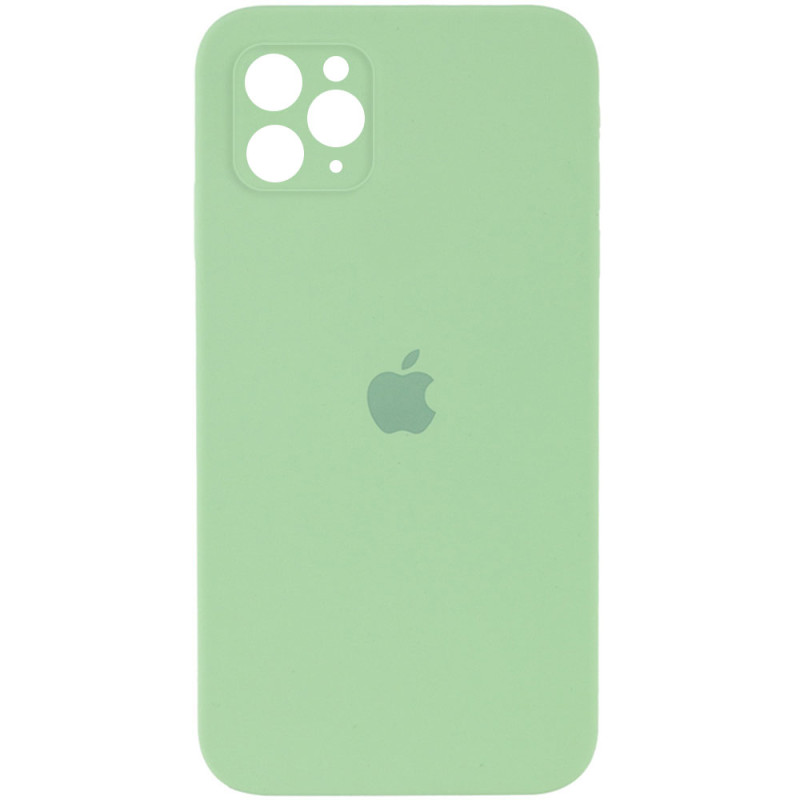 Чохол Silicone Case Square Full Camera Protective (AA) на Apple iPhone 11 Pro Max (6.5") (М'ятний / Mint)