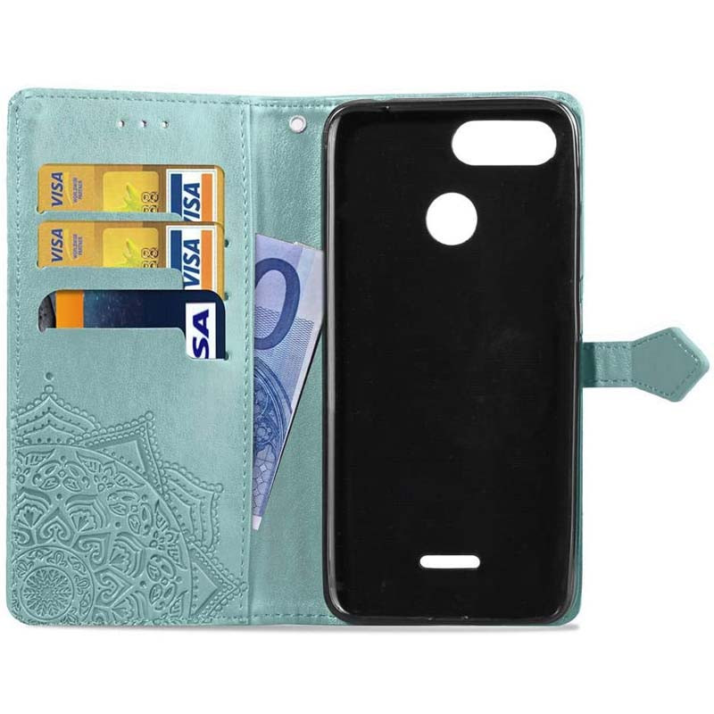Купить Кожаный чехол-книжка Art Case с визитницей для Xiaomi Redmi 6 (Бирюзовый) на vchehle.ua