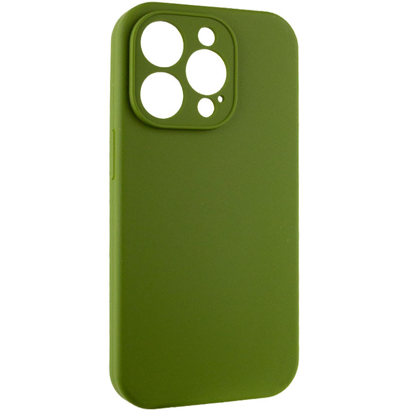 Фото Чехол Silicone Case Full Camera Protective (AA) NO LOGO для Apple iPhone 15 Pro (6.1") (Зеленый / Dark Olive) на vchehle.ua