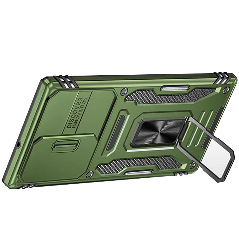 Фото Удароміцний чохол Camshield Army Ring на Samsung Galaxy S24 Ultra (Оливковий / Army Green) в маназині vchehle.ua