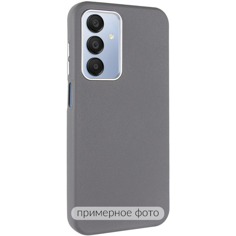 Кожаный чехол Leather Case Metal Buttons для Xiaomi Redmi 13C / Poco C65 (Titanium Gray)