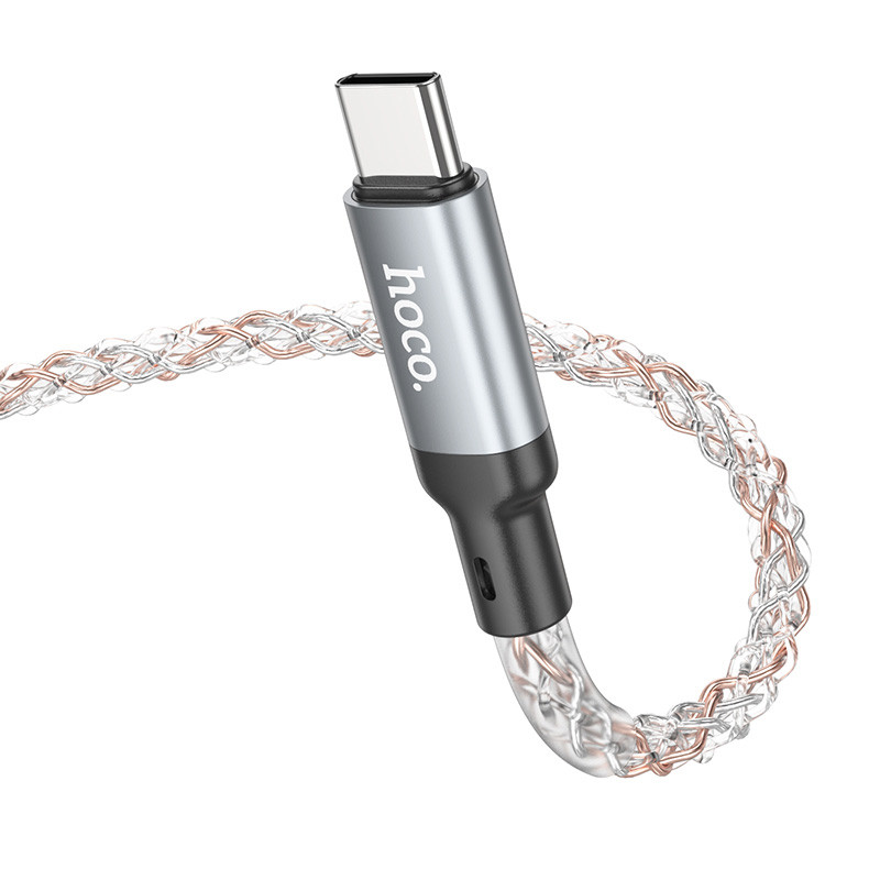 Купити Дата кабель Hoco U112 Shine 2.4A USB to Type-C (1m) (Gray) на vchehle.ua