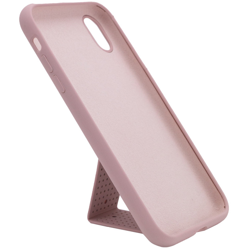 Фото Чохол Silicone Case Hand Holder на Apple iPhone XS Max (6.5") (Рожевий / Pink Sand) в маназині vchehle.ua