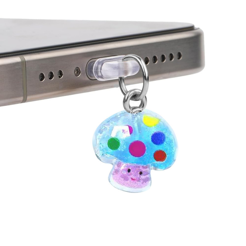 Заглушка силіконова Type-C з підвіскою IP44 (Fly agaric blue)