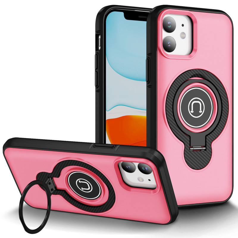 TPU+Textured PC Magnet на Apple iPhone 11 / XR (6.1") (Pink)
