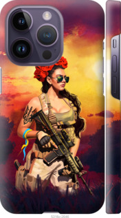 Чехол Украинка с оружием для iPhone 14 Pro