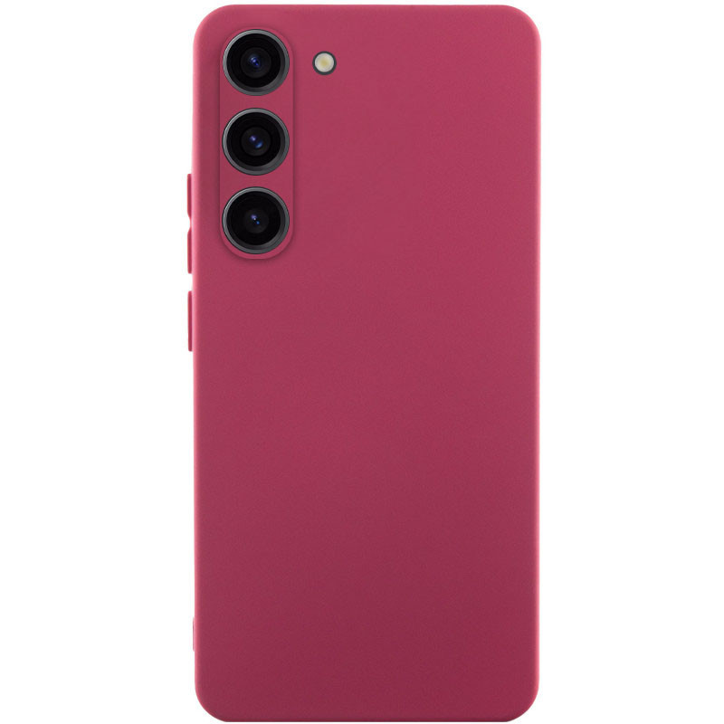 Чехол TPU GETMAN Liquid Silk Full Camera для Samsung Galaxy S23 (Бордовый / Marsala)