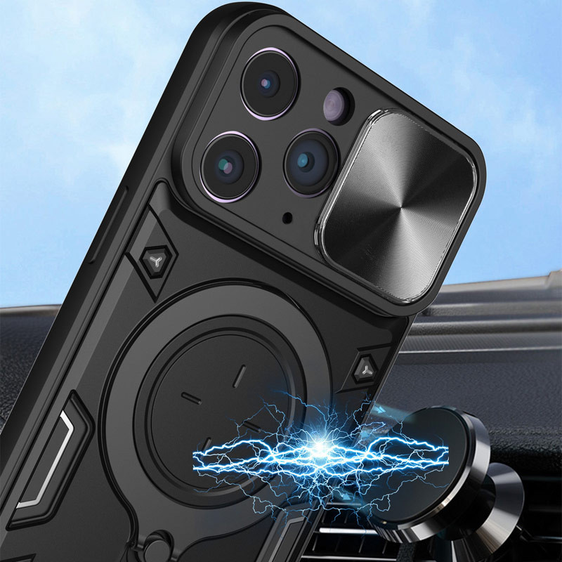 Фото Удароміцний чохол Bracket case with Magnetic на Apple iPhone 11 Pro Max (6.5") (Black) в маназині vchehle.ua