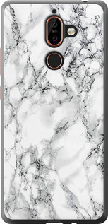 Чехол Мрамор белый для Nokia 7 Plus